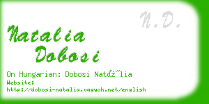 natalia dobosi business card
